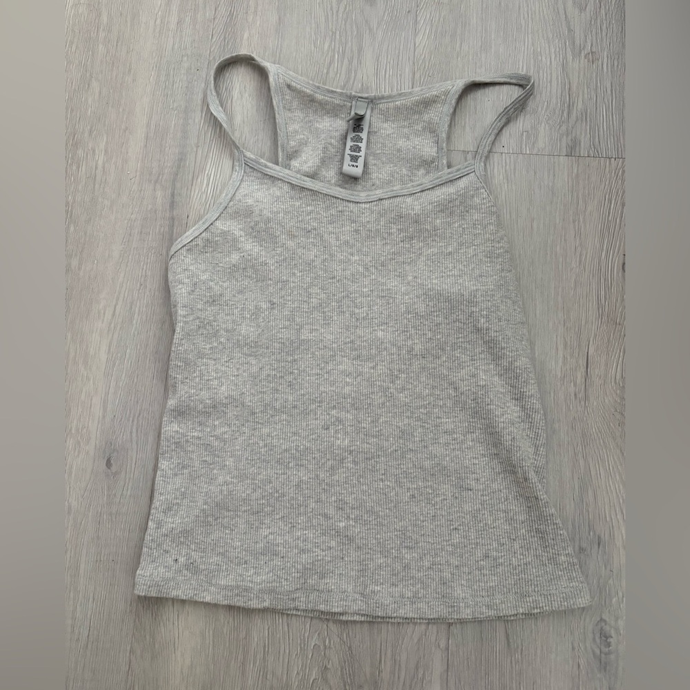 SKIMS Light Gray Ribbed Tank Top